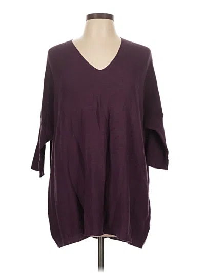 Pre-owned Time And Tru 3/4 Sleeve T-shirt In Burgundy