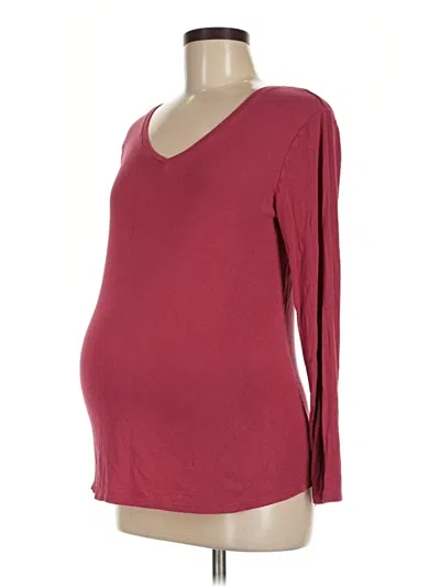 Pre-owned Time And Tru 3/4 Sleeve T-shirt In Burgundy