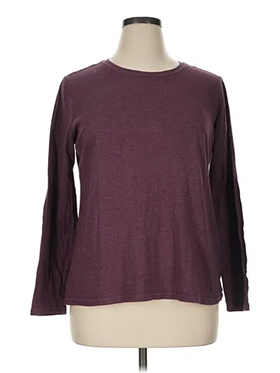 Pre-owned Time And Tru 3/4 Sleeve T-shirt In Burgundy