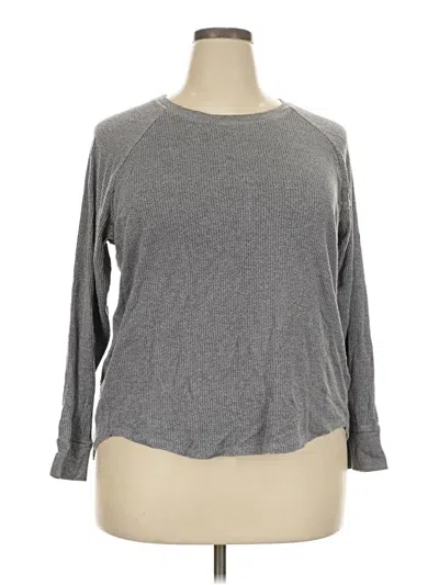 Pre-owned Time And Tru 3/4 Sleeve T-shirt In Gray