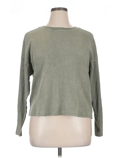 Pre-owned Time And Tru 3/4 Sleeve T-shirt In Green