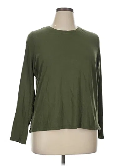 Pre-owned Time And Tru 3/4 Sleeve T-shirt In Green