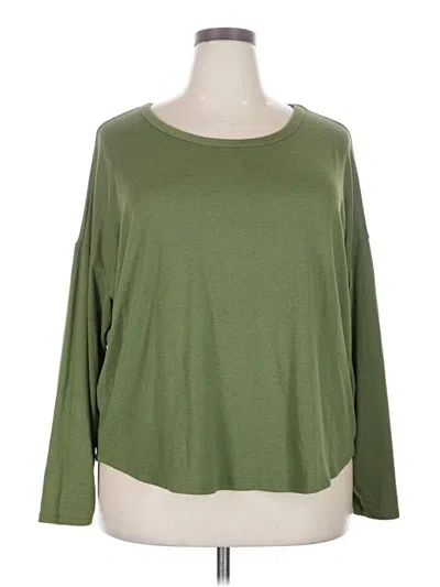 Pre-owned Time And Tru 3/4 Sleeve T-shirt In Green