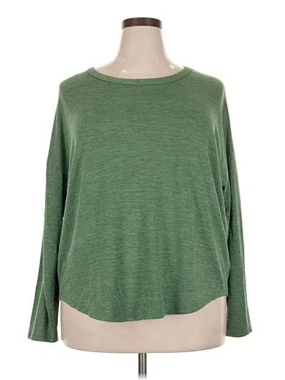 Pre-owned Time And Tru 3/4 Sleeve T-shirt In Green
