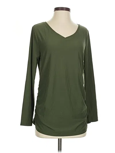 Pre-owned Time And Tru 3/4 Sleeve T-shirt In Green
