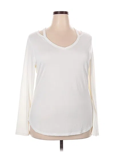 Pre-owned Time And Tru 3/4 Sleeve T-shirt In Ivory