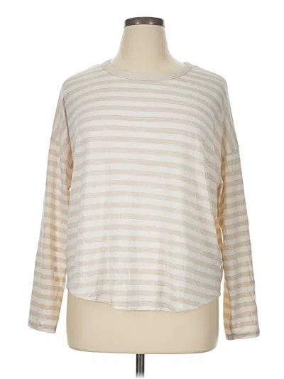 Pre-owned Time And Tru 3/4 Sleeve T-shirt In Ivory