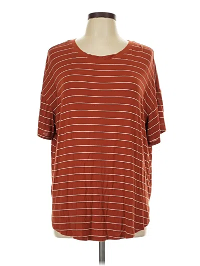 Pre-owned Time And Tru 3/4 Sleeve T-shirt In Orange