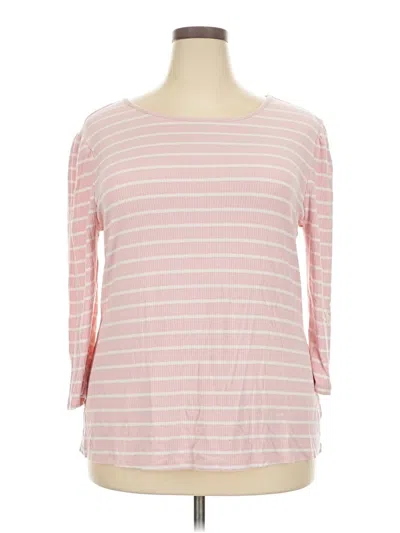 Pre-owned Time And Tru 3/4 Sleeve T-shirt In Pink