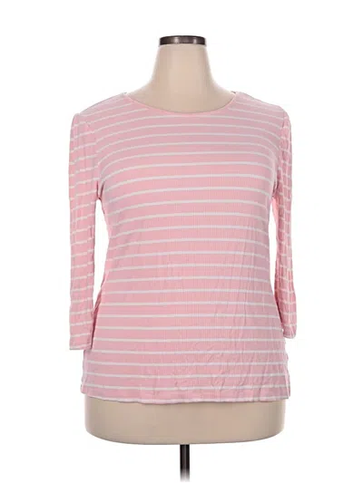 Pre-owned Time And Tru 3/4 Sleeve T-shirt In Pink
