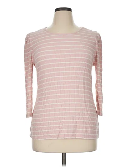 Pre-owned Time And Tru 3/4 Sleeve T-shirt In Pink