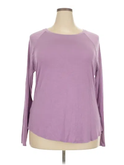 Pre-owned Time And Tru 3/4 Sleeve T-shirt In Purple