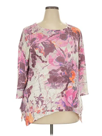 Pre-owned Time And Tru 3/4 Sleeve T-shirt In Purple
