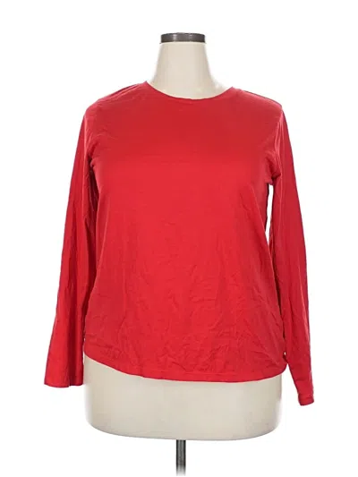 Pre-owned Time And Tru 3/4 Sleeve T-shirt In Red
