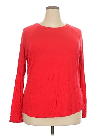 Pre-owned Time And Tru 3/4 Sleeve T-shirt In Red