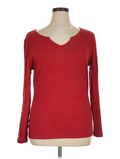 Pre-owned Time And Tru 3/4 Sleeve T-shirt In Red