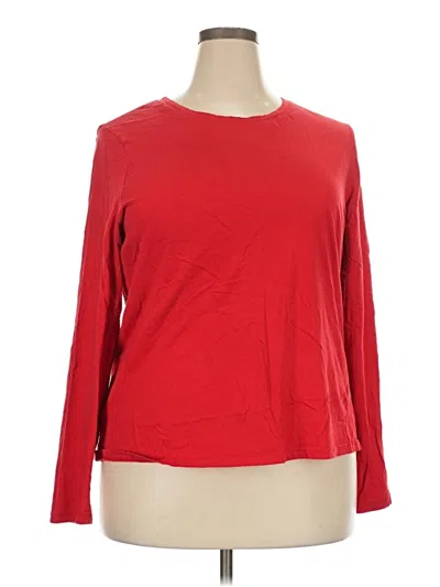 Pre-owned Time And Tru 3/4 Sleeve T-shirt In Red