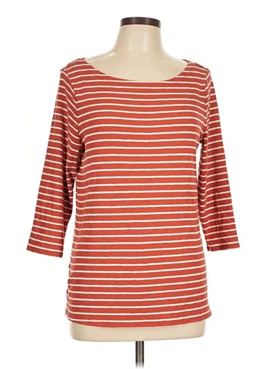 Pre-owned Time And Tru 3/4 Sleeve T-shirt In Red