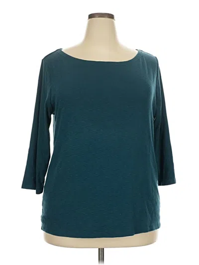 Pre-owned Time And Tru 3/4 Sleeve T-shirt In Teal