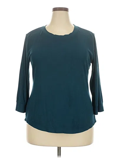 Pre-owned Time And Tru 3/4 Sleeve T-shirt In Teal