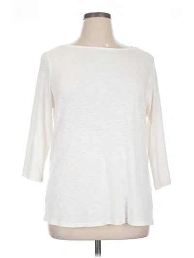 Pre-owned Time And Tru 3/4 Sleeve T-shirt In White
