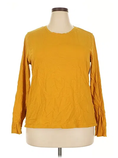 Pre-owned Time And Tru 3/4 Sleeve T-shirt In Yellow
