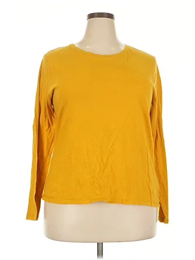 Pre-owned Time And Tru 3/4 Sleeve T-shirt In Yellow
