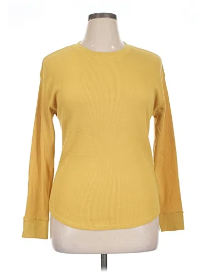 Pre-owned Time And Tru 3/4 Sleeve T-shirt In Yellow