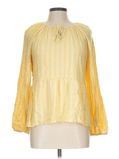 Pre-owned Time And Tru 3/4 Sleeve T-shirt In Yellow