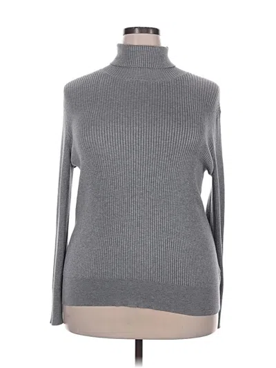 Pre-owned Time And Tru 3/4 Sleeve Turtleneck In Gray