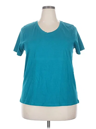 Pre-owned Time And Tru Active T-shirt In Teal