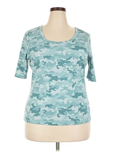 Pre-owned Time And Tru Active T-shirt In Teal