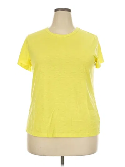 Pre-owned Time And Tru Active T-shirt In Yellow