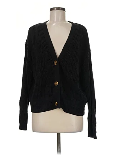Pre-owned Time And Tru Cardigan Sweater In Black