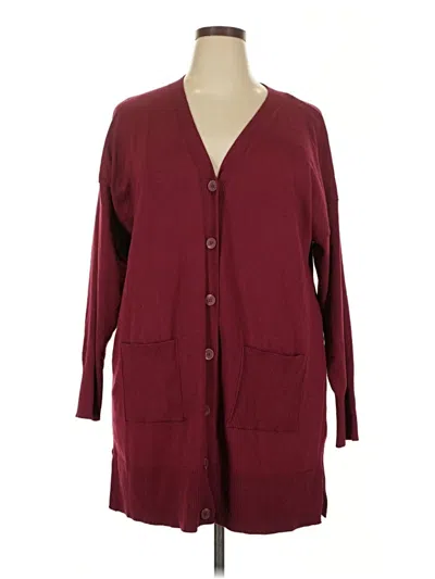 Pre-owned Time And Tru Cardigan Sweater In Burgundy