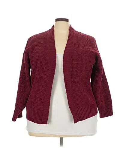 Pre-owned Time And Tru Cardigan Sweater In Burgundy