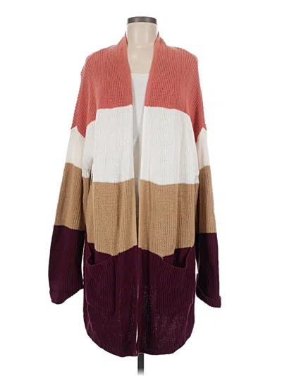 Pre-owned Time And Tru Cardigan Sweater In Burgundy
