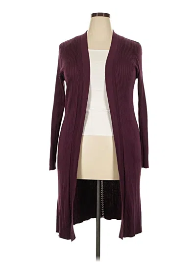 Pre-owned Time And Tru Cardigan Sweater In Burgundy