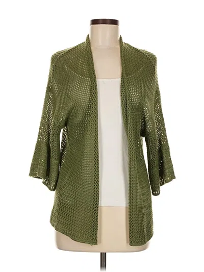 Pre-owned Time And Tru Cardigan Sweater In Green