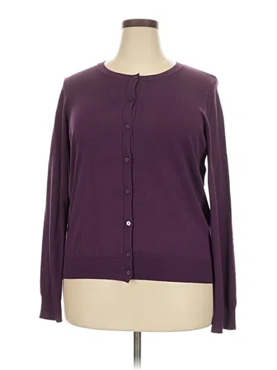 Pre-owned Time And Tru Cardigan Sweater In Purple