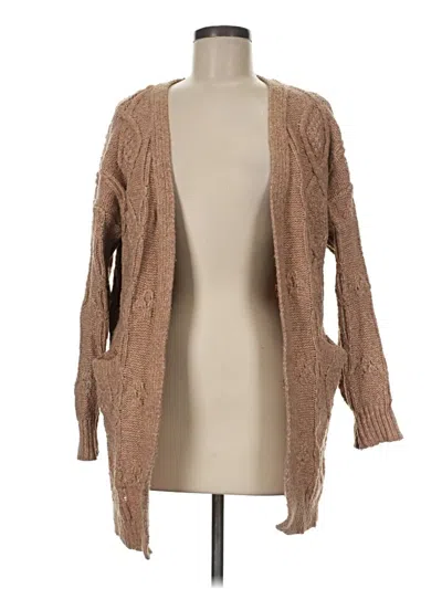 Pre-owned Time And Tru Cardigan Sweater In Tan