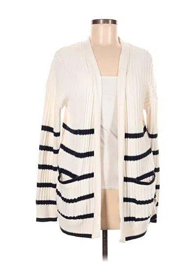 Pre-owned Time And Tru Cardigan Sweater In White