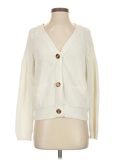 Pre-owned Time And Tru Cardigan Sweater In White