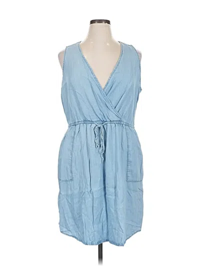 Pre-owned Time And Tru Casual Dress In Blue