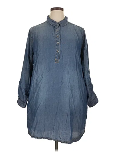 Pre-owned Time And Tru Casual Dress In Blue