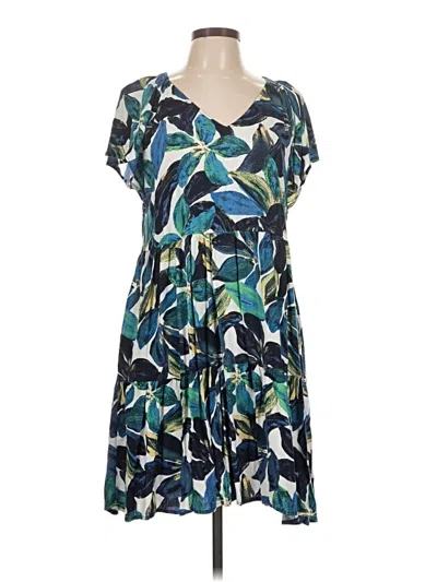 Pre-owned Time And Tru Casual Dress In Blue