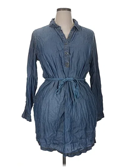 Pre-owned Time And Tru Casual Dress In Blue