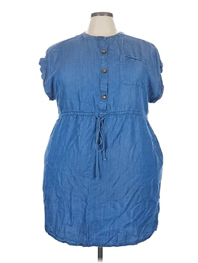 Pre-owned Time And Tru Casual Dress In Blue