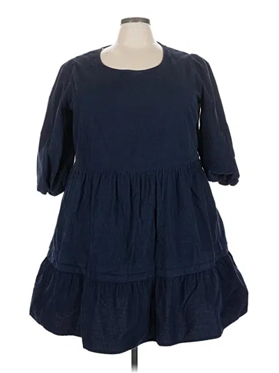 Pre-owned Time And Tru Casual Dress In Blue