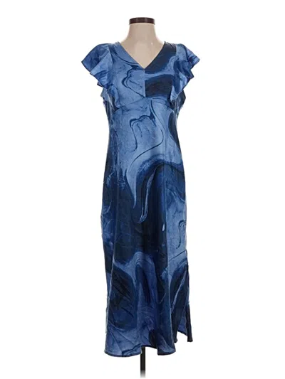 Pre-owned Time And Tru Casual Dress In Blue